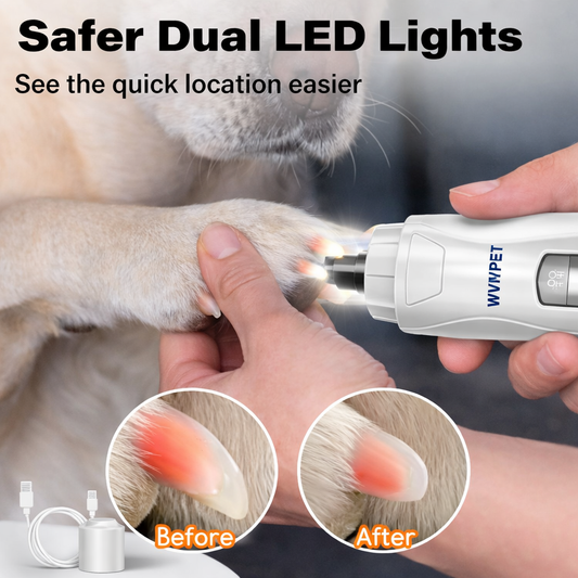 LED Pet Nail Grinder โ Quiet & Safe Nail Trimmer for Dogs & Cats