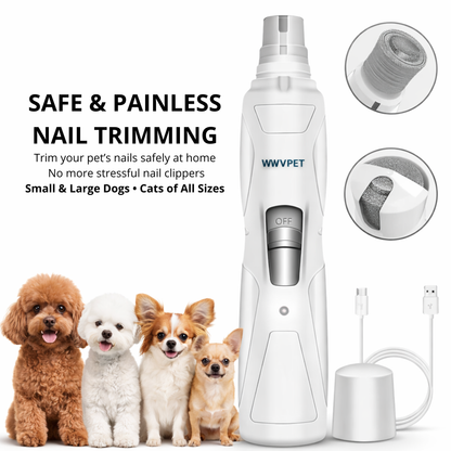 LED Pet Nail Grinder – Quiet & Safe Nail Trimmer for Dogs & Cats