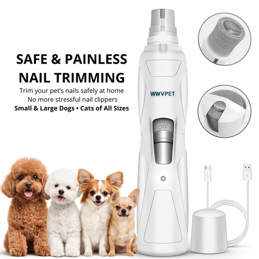 LED Pet Nail Grinder – Quiet & Safe Nail Trimmer for Dogs & Cats
